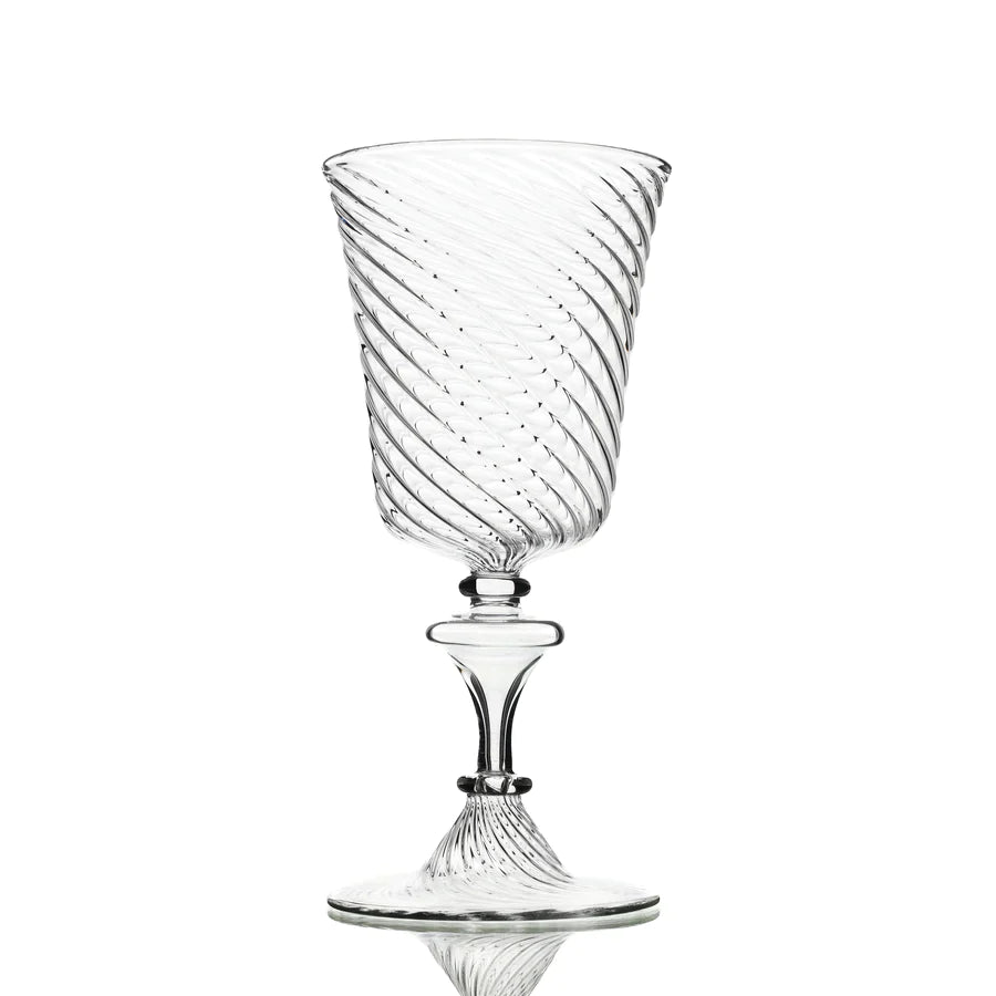 Striped Transpanate Wine Glass Set of 6
