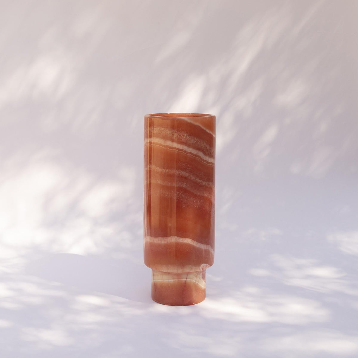 Coral Alabaster Pillar Vase