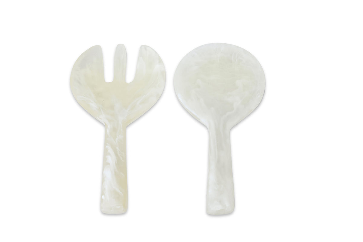 Short Handle Salad Servers White Set of 2