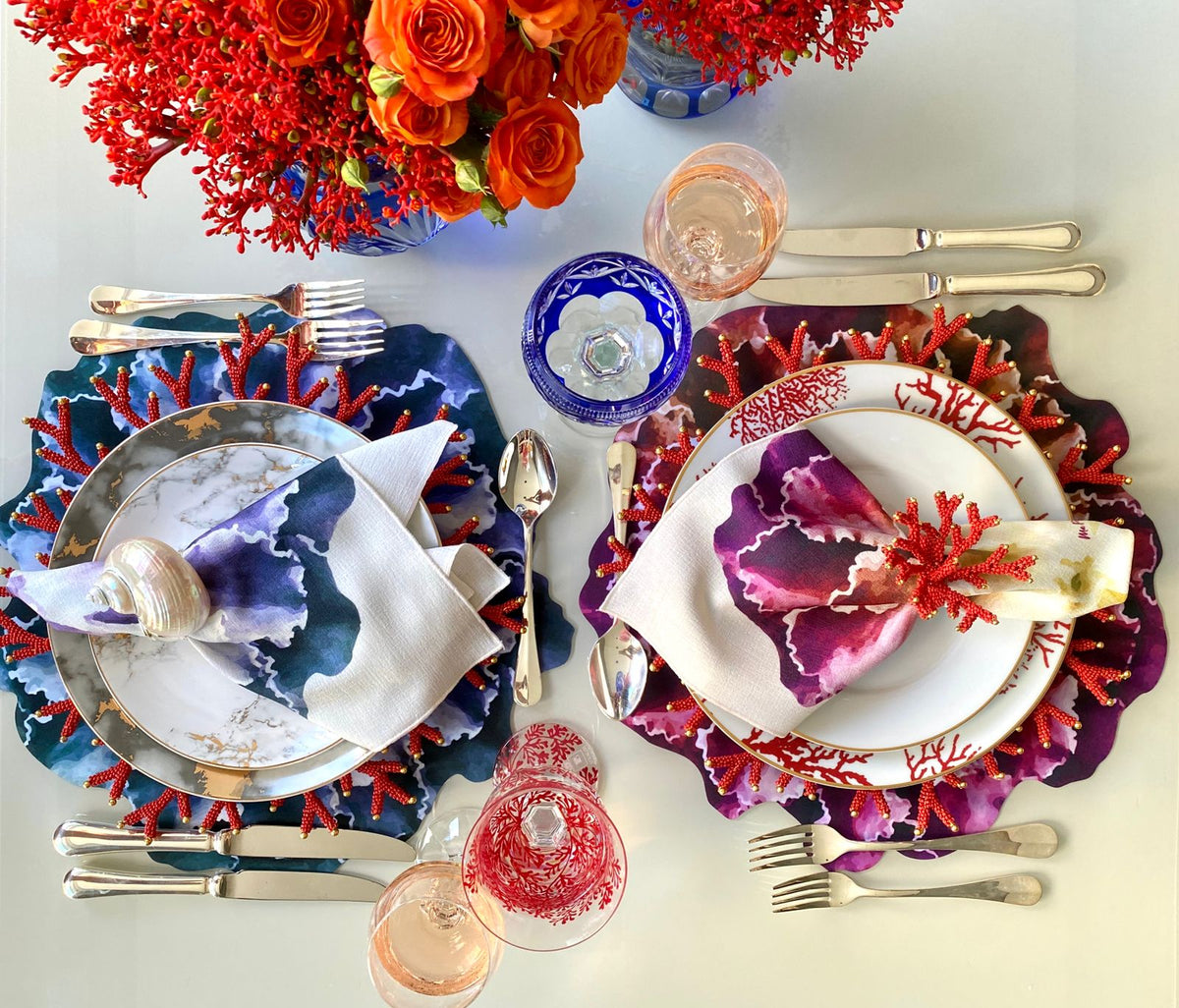 Round Placemat Ocean Blue