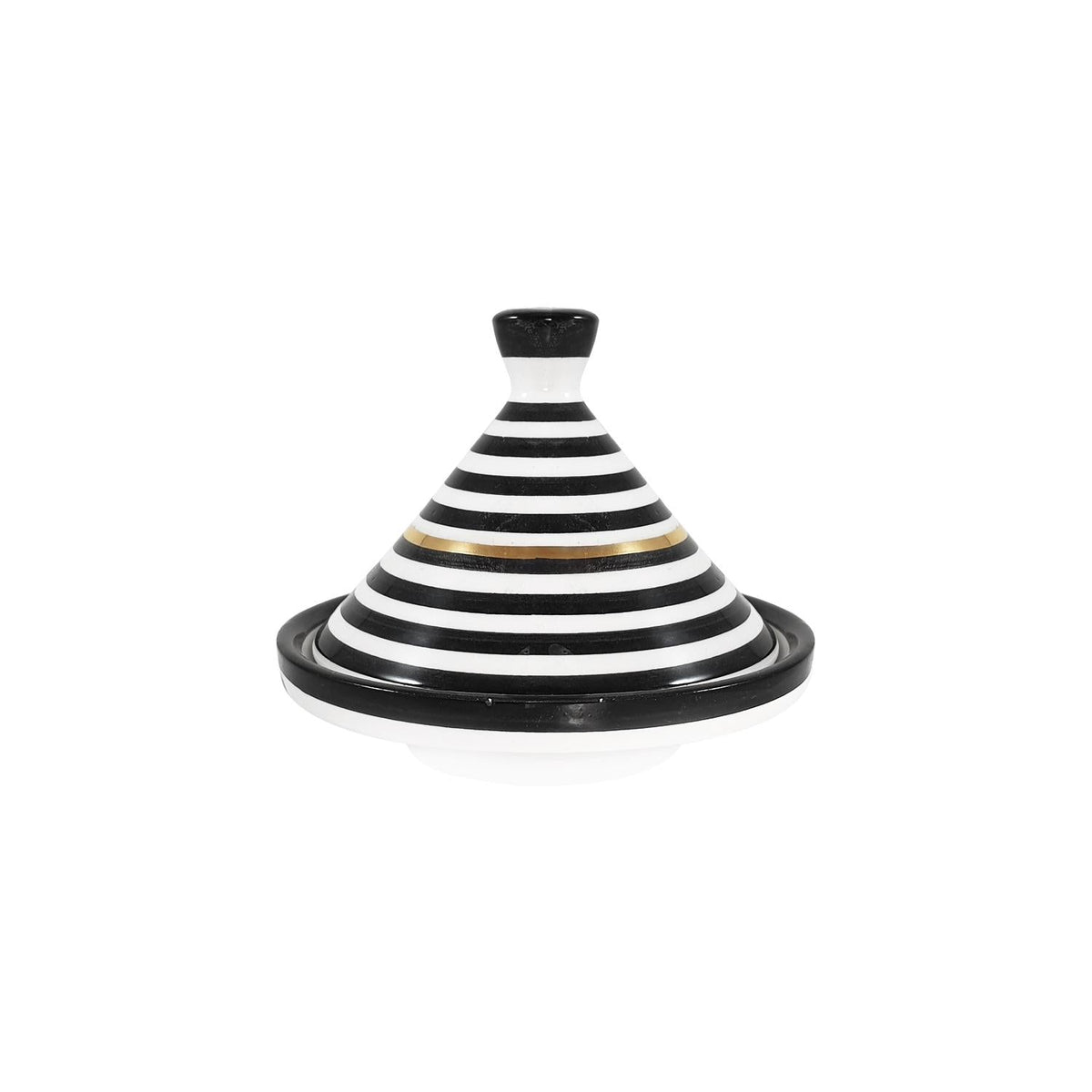 Tajine Serving Dish Stripes Large Black