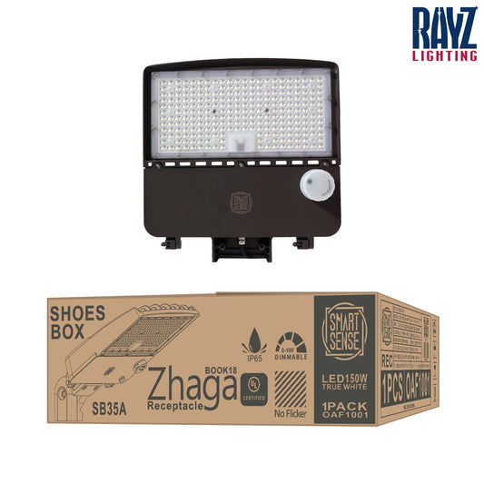 150W LED Shoebox Parking Lot, Street Light with Inbuilt Multifunction Motion Sensor