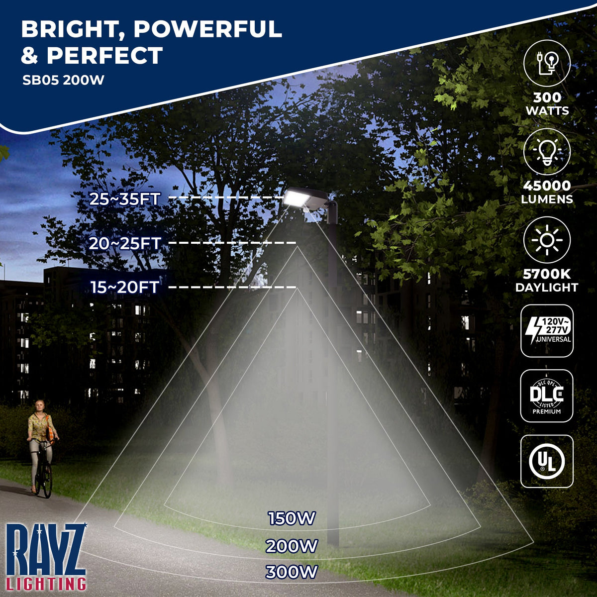 200W LED Shoebox Area Light - Parking Lot/Street Light