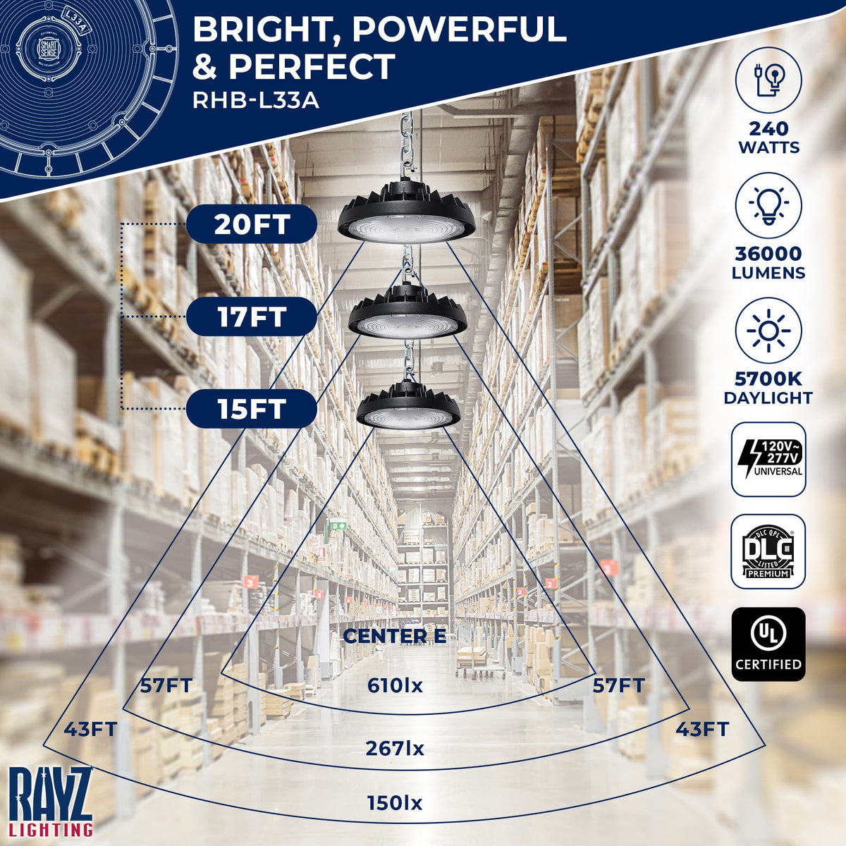 240W LED UFO High Bay Light Fixture