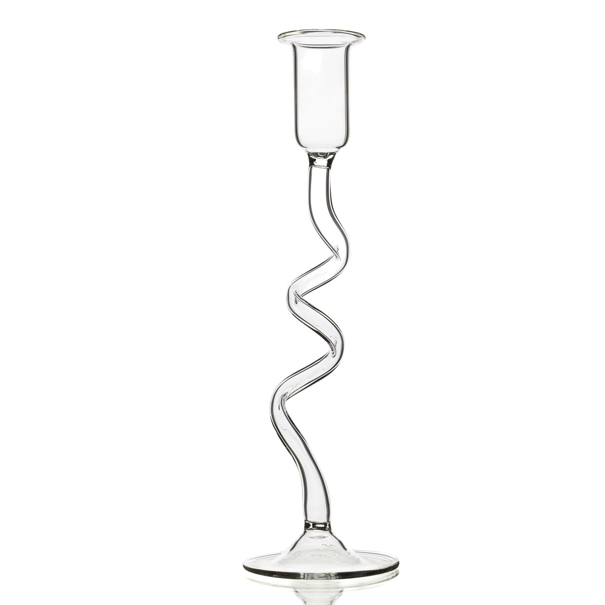 Candle Holder Twisted Transparent