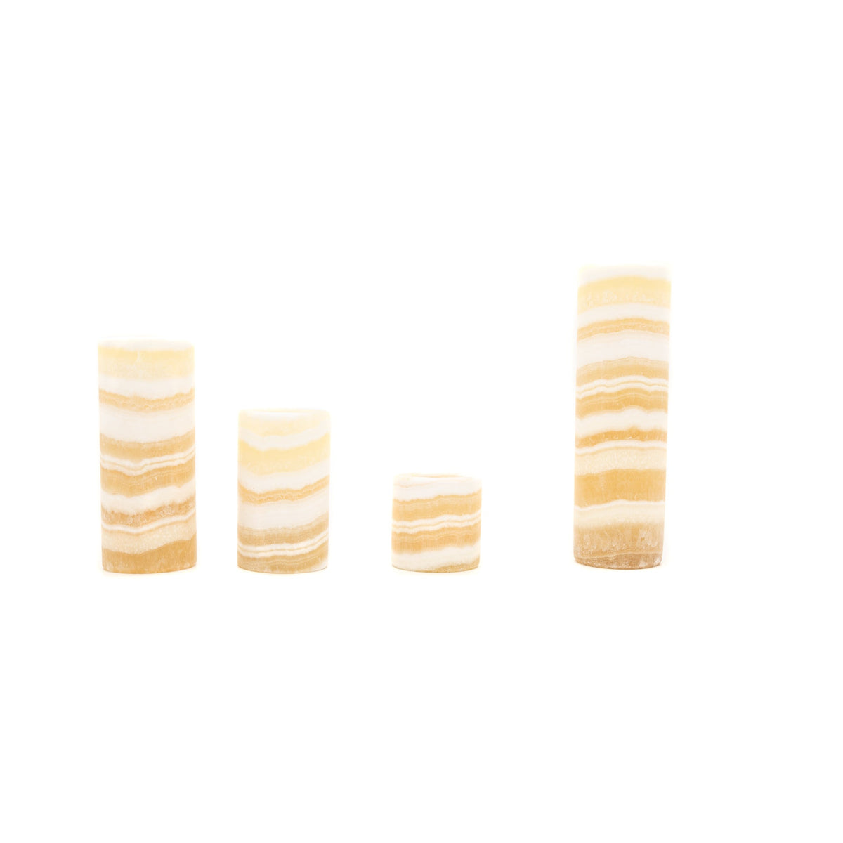 Natural Alabaster Candle Holders Set of 4