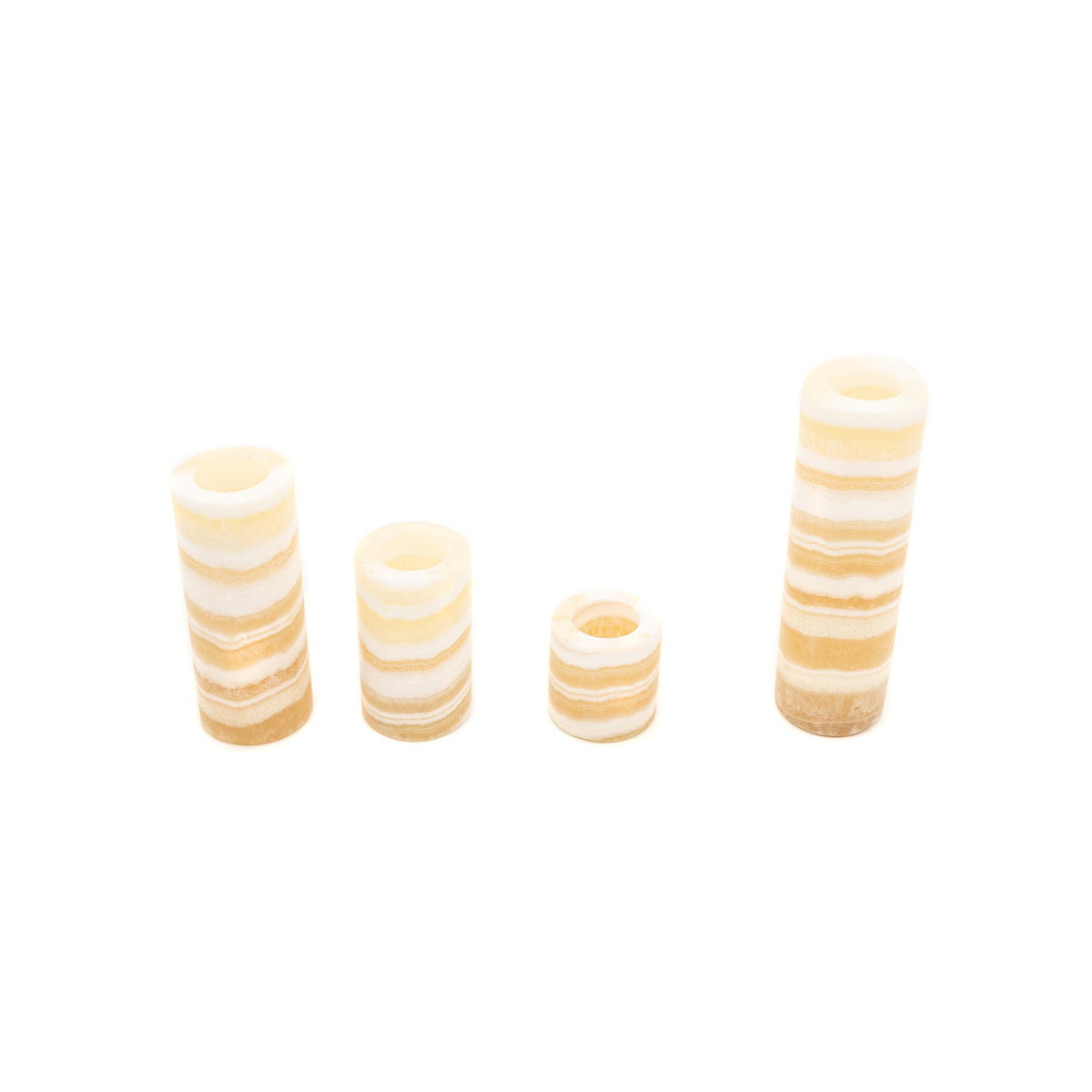 Natural Alabaster Candle Holders Set of 4