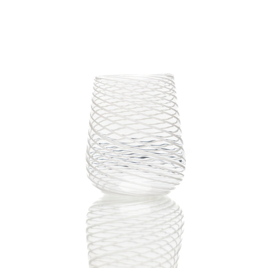 Stripes Tumbler Glass White Set of 6