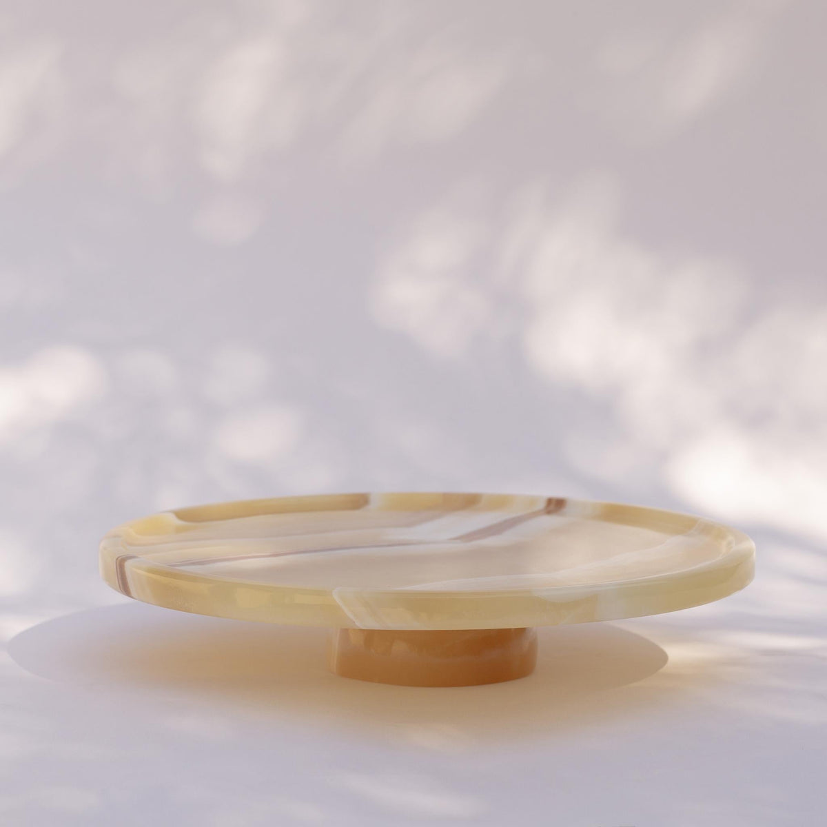 Neutral Alabaster Footed Stand