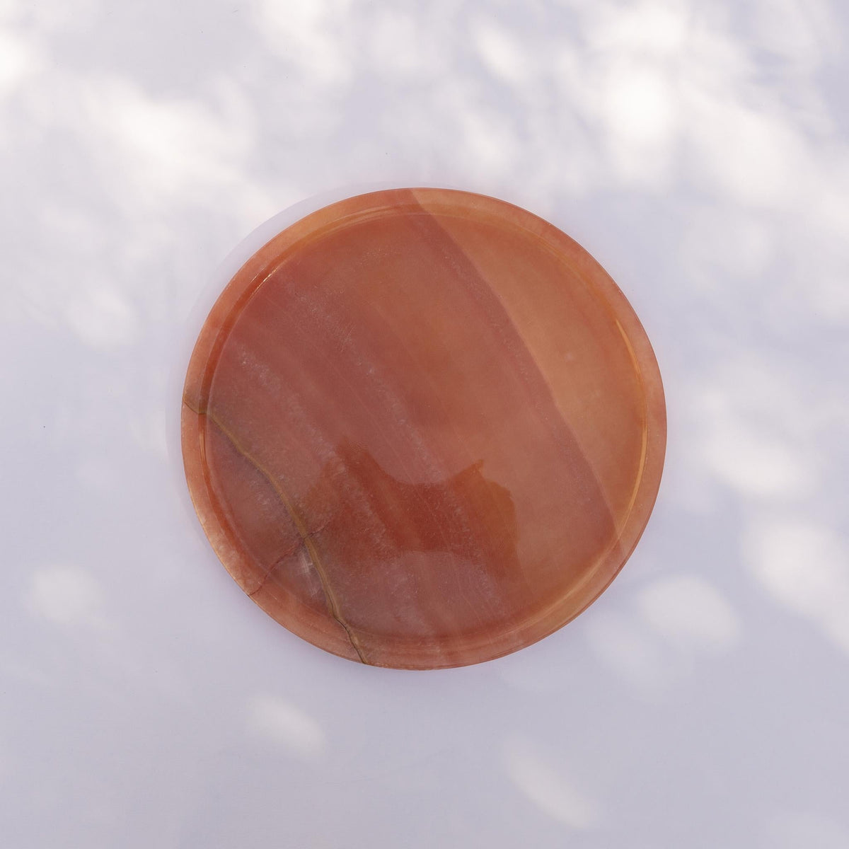 Cake Dome With Coral Alabaster Platter