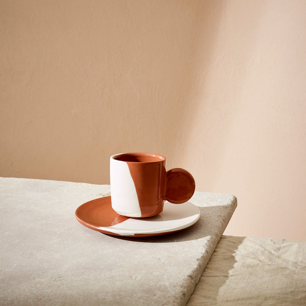 Dipped Espresso Cup With Saucer Set of 6