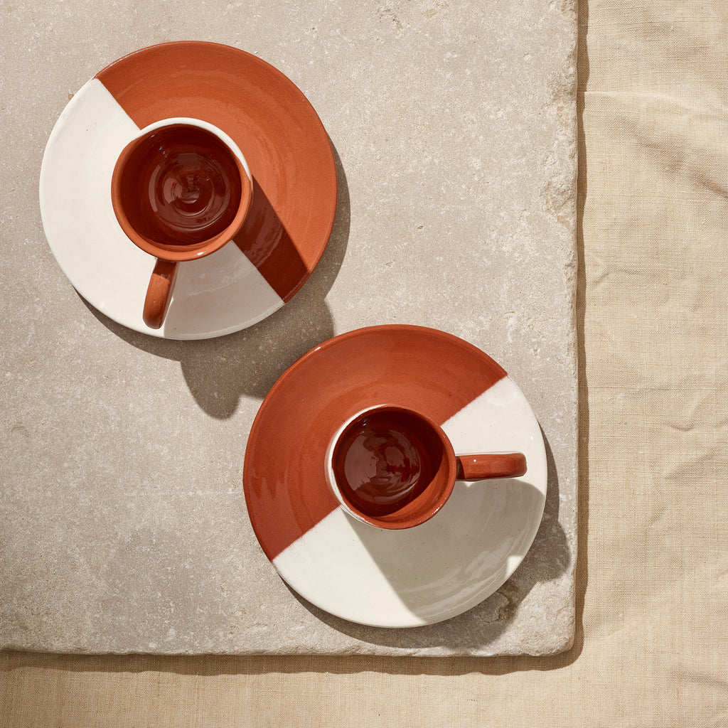 Dipped Espresso Cup With Saucer Set of 6