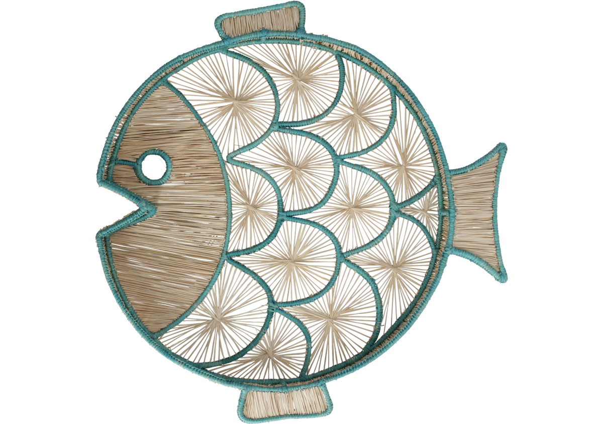 Round Tray Fish Blue