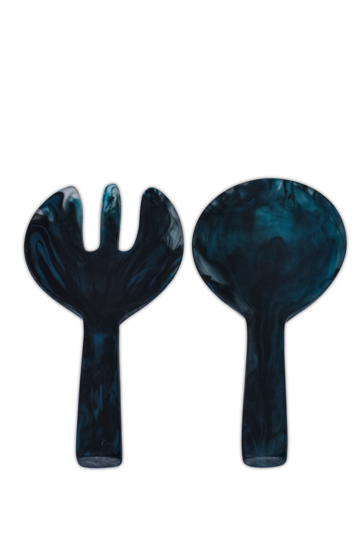 Short Handle Salad Servers Navy Set of 2