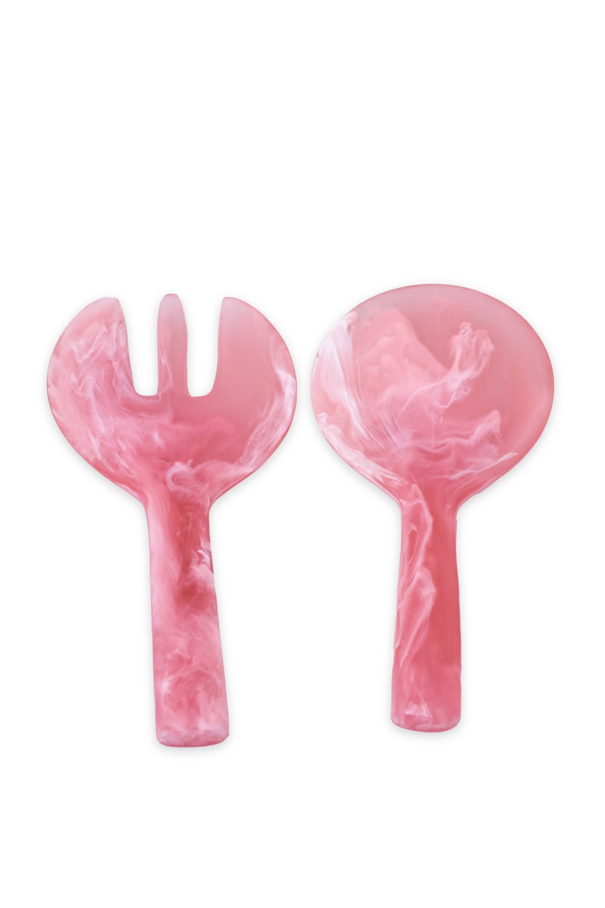 Short Handle Salad Servers Pink Set of 2