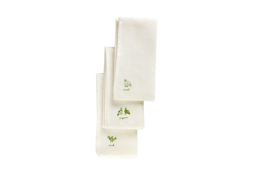 Bird Napkin Green Set of 3