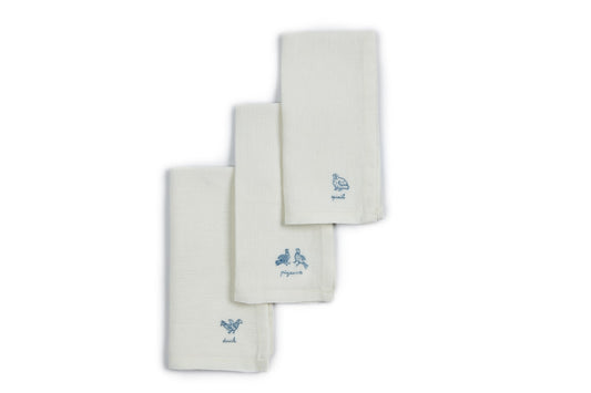 Bird Napkin Sky Blue Set of 3