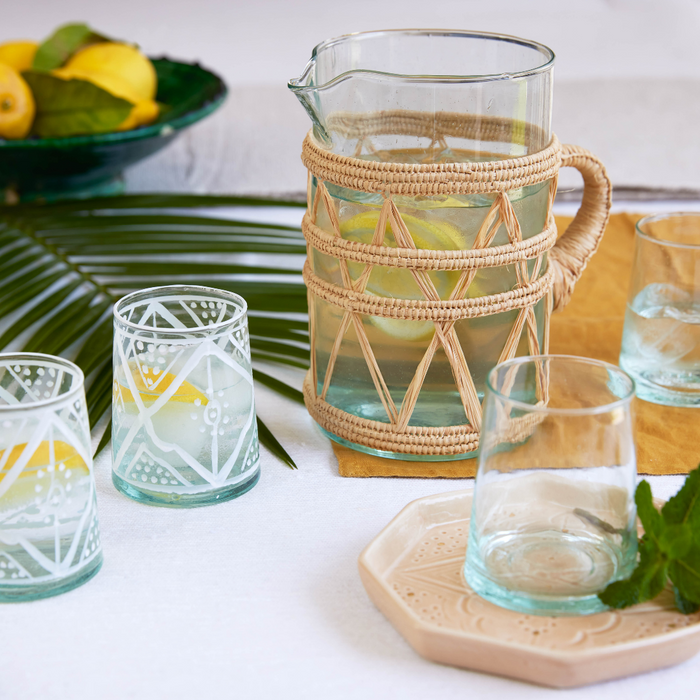 Braided Raffia Glass Jug Large
