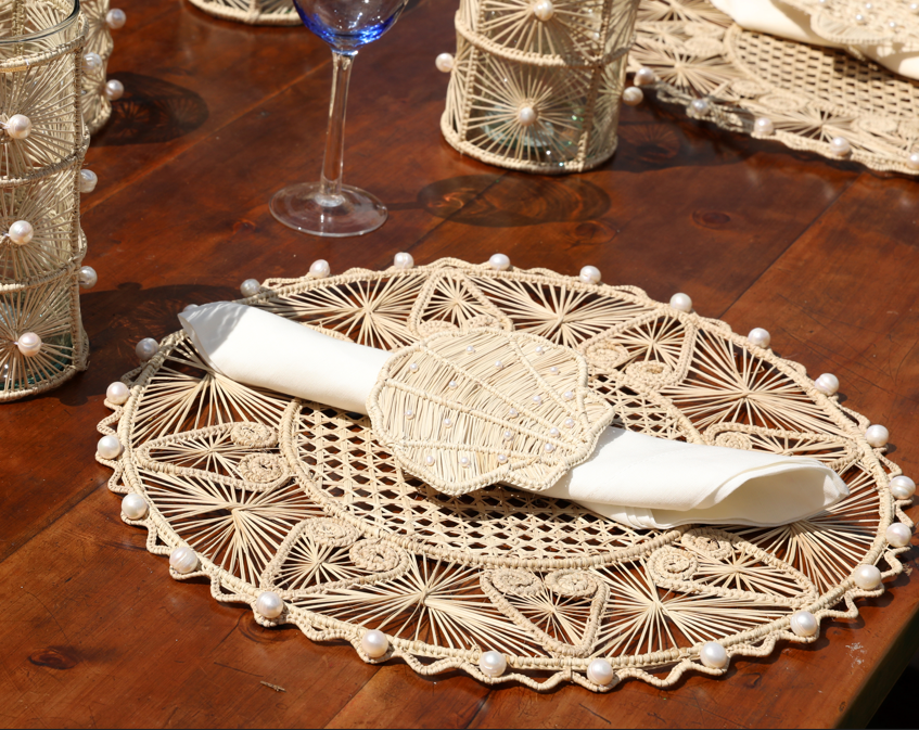 Seashell Napkin Rings Brown Set of 2