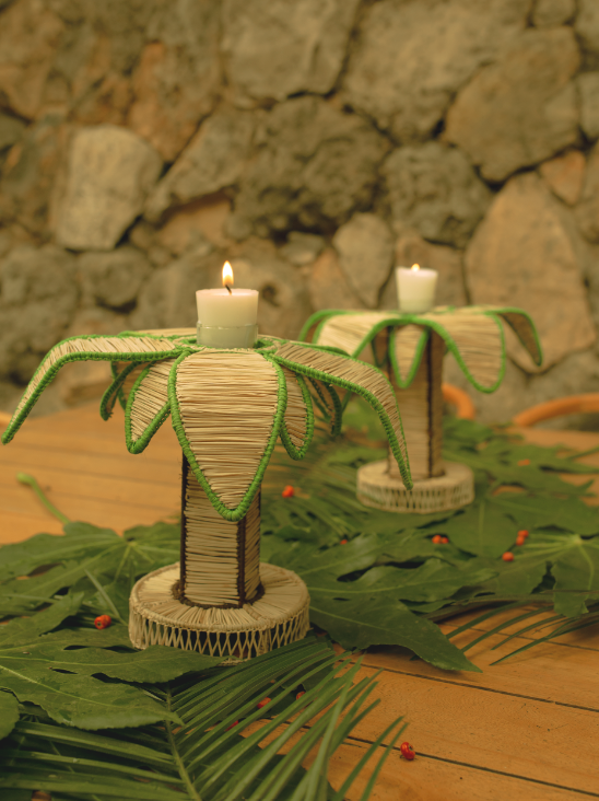Set of 2 Palmera Candle Holders