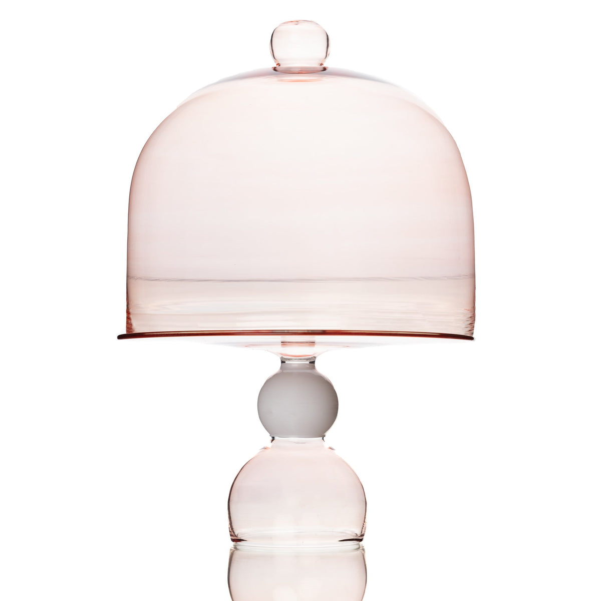 Decoglyph Mini Cake Stand With Lid Glass in Nude