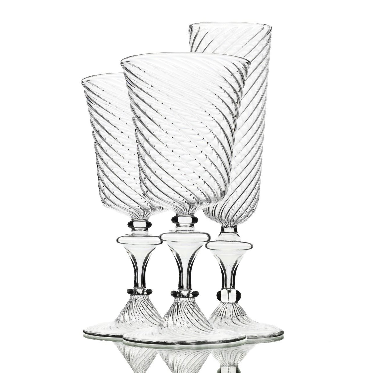 Striped Transpanate Wine Glass Set of 6