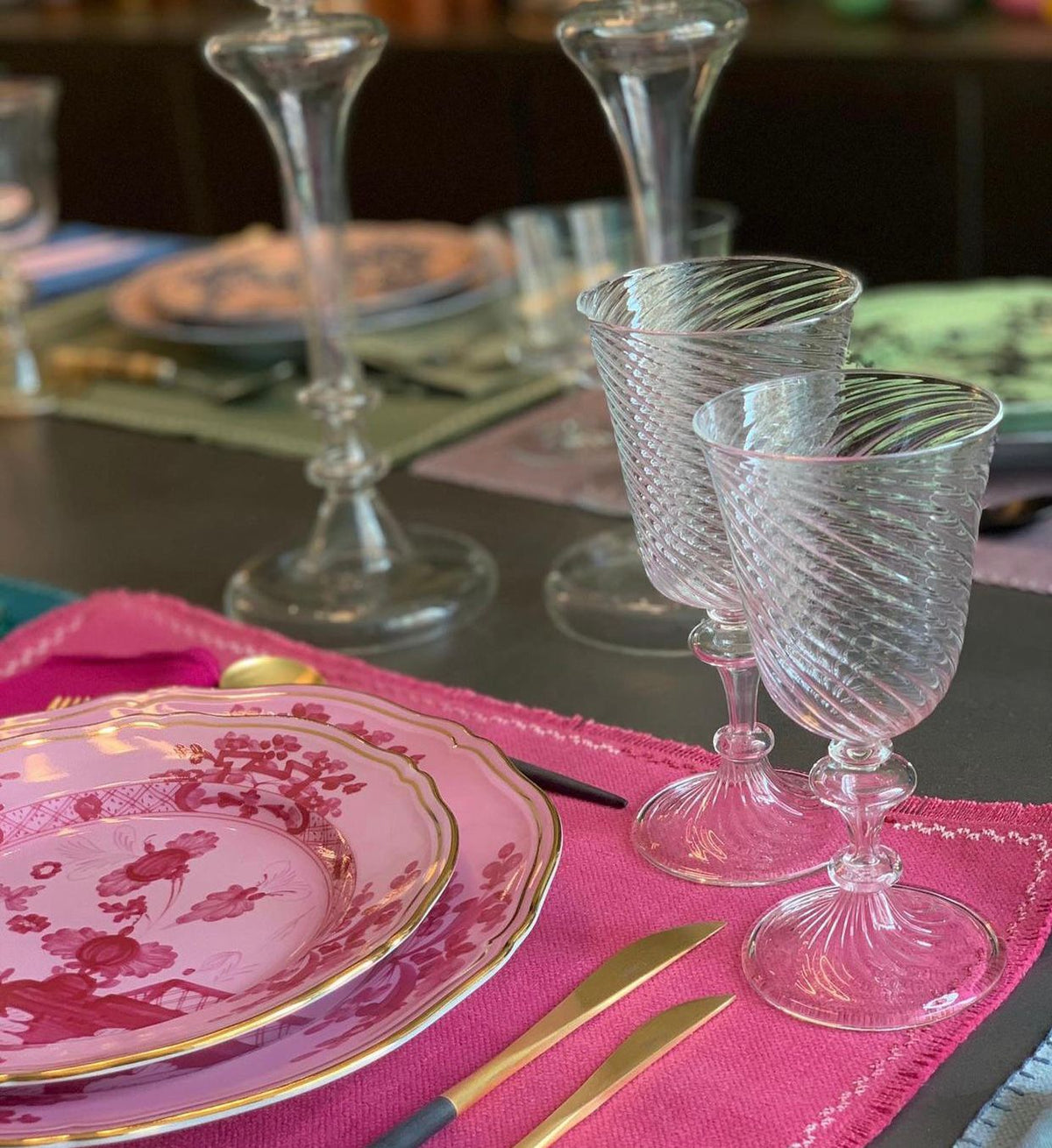 Striped Transpanate Wine Glass Set of 6