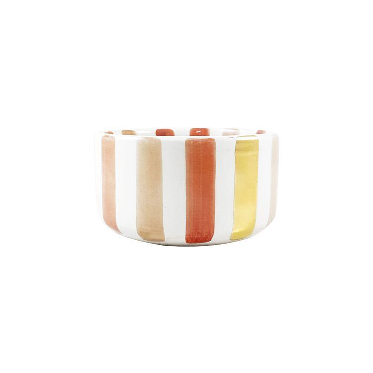 Ourika Striped Ceramic Dish Orange