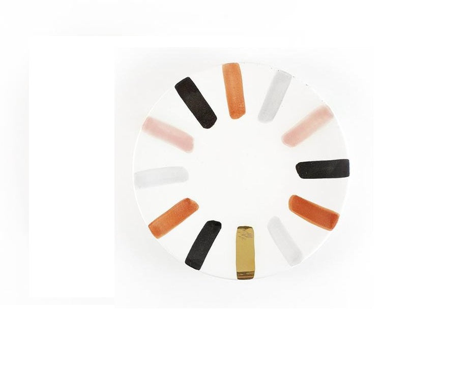 Ourika Marsala Stripped Ceramic Plate