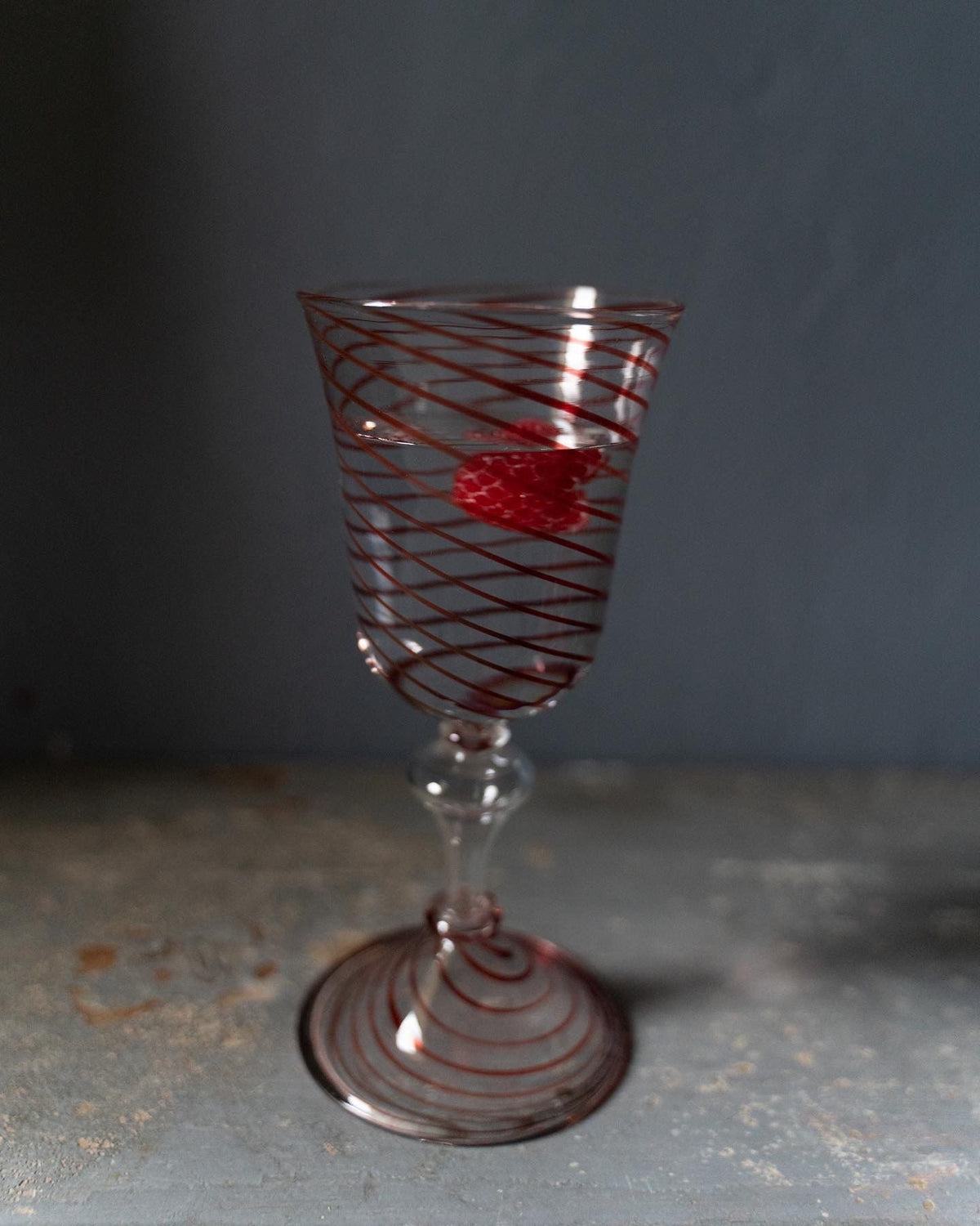 Striped Wine Glass Red Set of 6