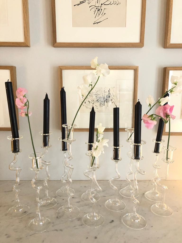 Candle Holder Twisted Transparent